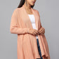 Diamond Knit Longline Cardigan - Pink