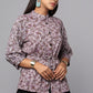 Floral Waist-Tie Shirt Top
