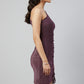 Wine One-Shoulder Lurex Party Dress