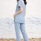 Embroidered Co-Ord Set - Blue | Lyocell Denim