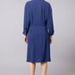 Blue Overlap Midi Dress