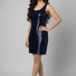 Blue Sequin Bodycon Midi Dress