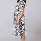 Abstract Belted Midi Dress - Multi | Viscose Blend