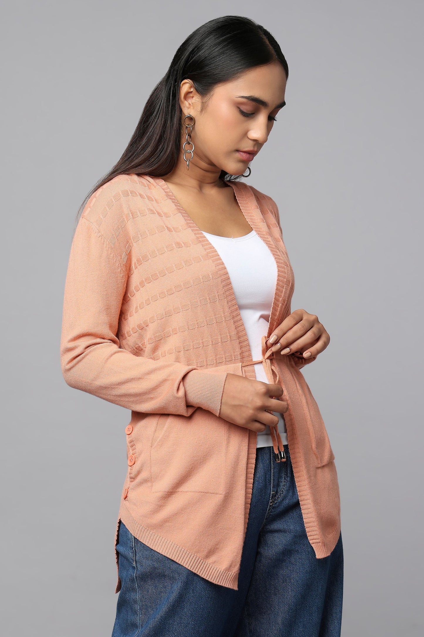 Everyday Knit Hoodie with Pockets - Pink