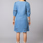 Blue Lyocell Denim A-Line Dress