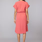 Casual Pink Drawstring Dress
