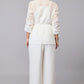Classic White Belted Schiffli Shirt