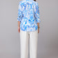 Blue Tile Print Shirt Top