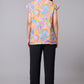 Tropical Printed Cap Sleeve Top – Multi | Viscose Blend