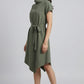 Cowl Neck Asymmetric Hem - Green | Polyester