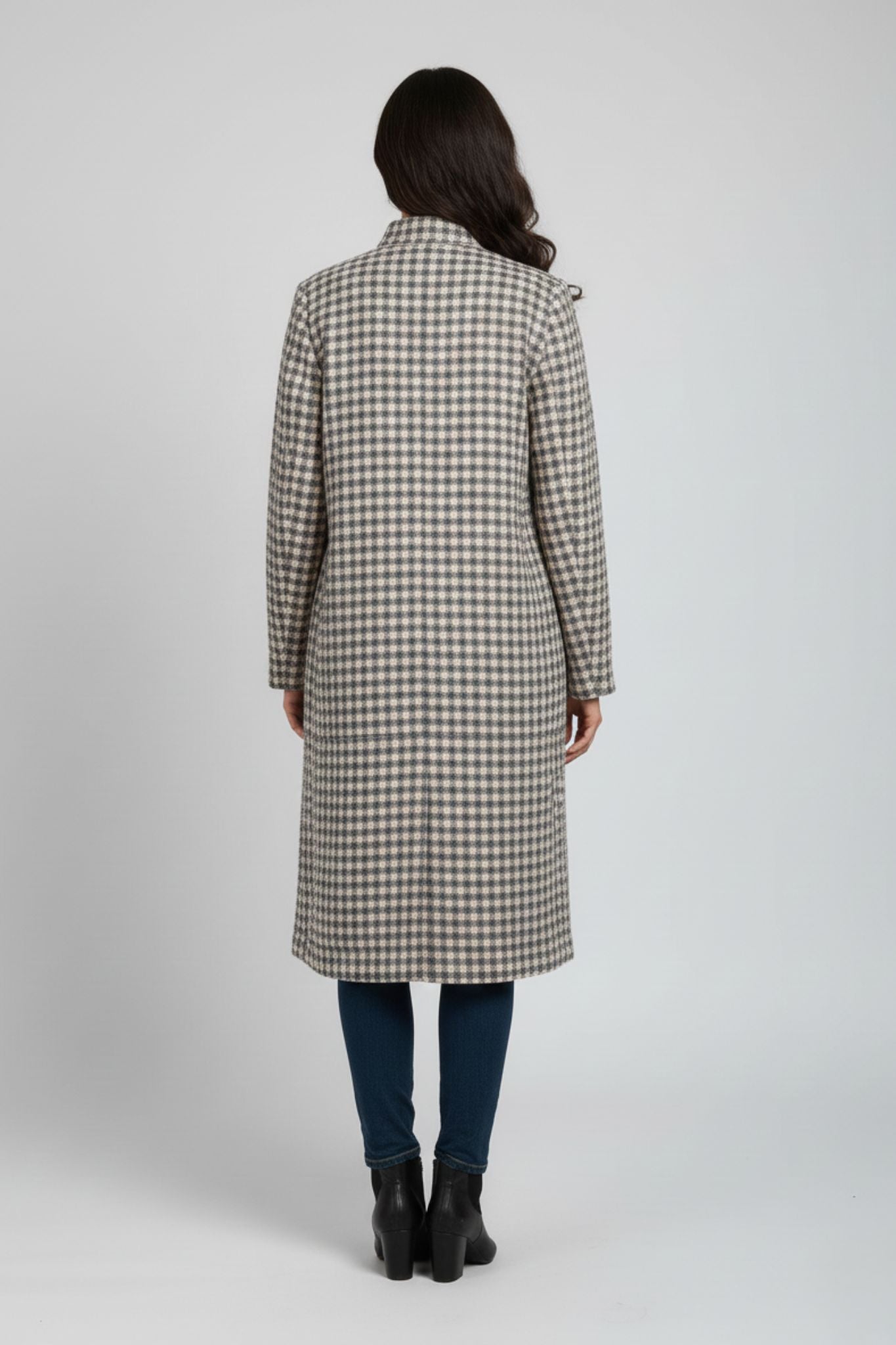 Pink Checked Longline Jacket