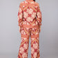 Palm Print Co-Ord Set - Brown | Viscose Blend