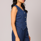 Zoya Blue Lyocell Denim Co-ord Set