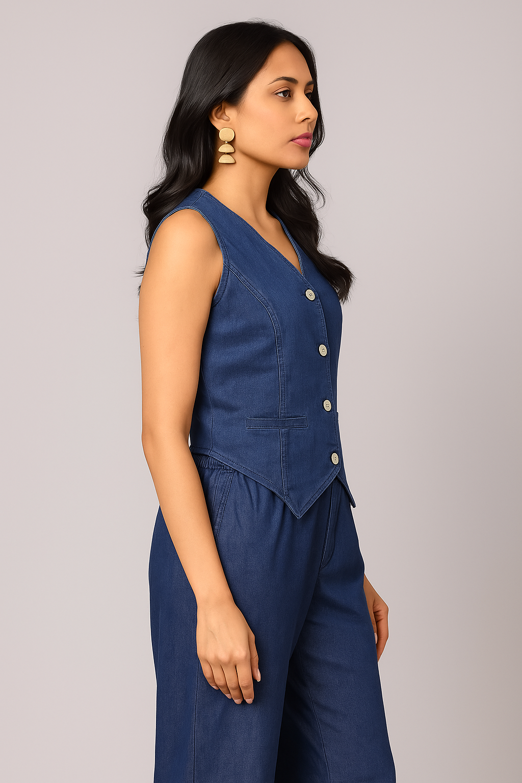 Zoya Blue Lyocell Denim Co-ord Set