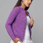 Hoodie Purple Knit Sweater