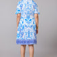 Blue Bloom Print A-Line Dress