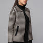 Houndstooth Black Zip-Up Sweater