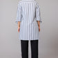 Elegant Grey Stripe Cotton Tunic