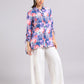 Purple Floral Print Long Sleeve Tunic
