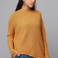 Effortlessly Chic Asymmetrical Sweater - Ocher