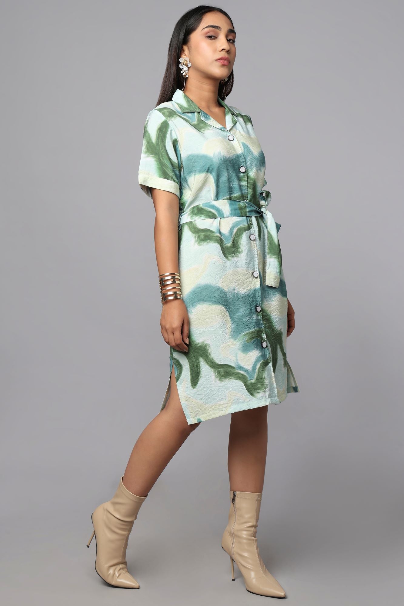 Dreamwave Crinkle Shirt Dress