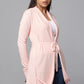 Versatile Belted Knitwear - Pink