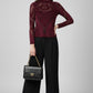 Maroon Velvet Burnout High-Neck Top