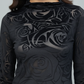 Black Velvet Burnout High-Neck Top