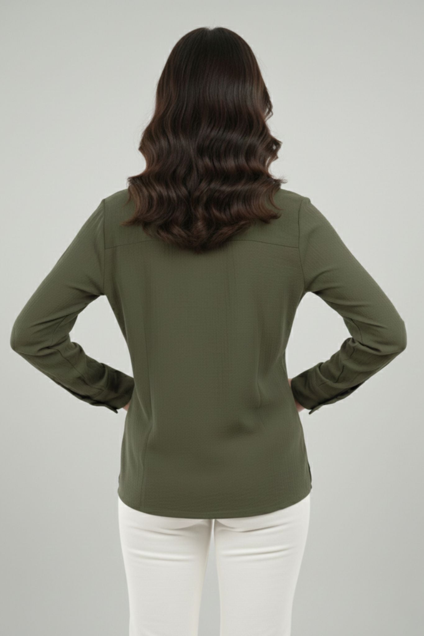 Modern Wrap Shirt - Olive | Viscose Blend