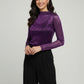 Purple Partywear Velvet Burnout Top