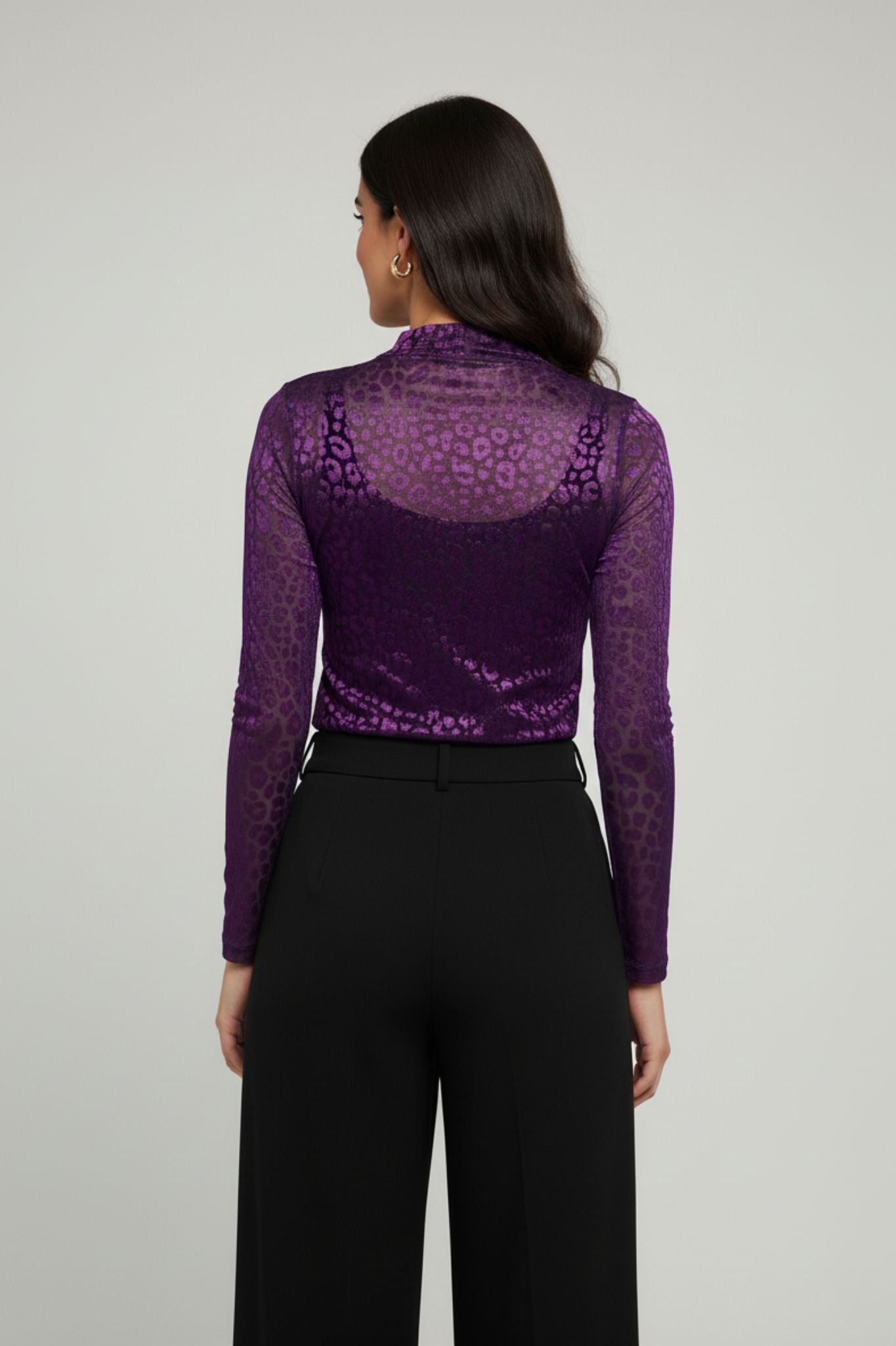 Purple Partywear Velvet Burnout Top