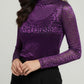 Purple Partywear Velvet Burnout Top