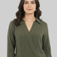 Modern Wrap Shirt - Olive | Viscose Blend