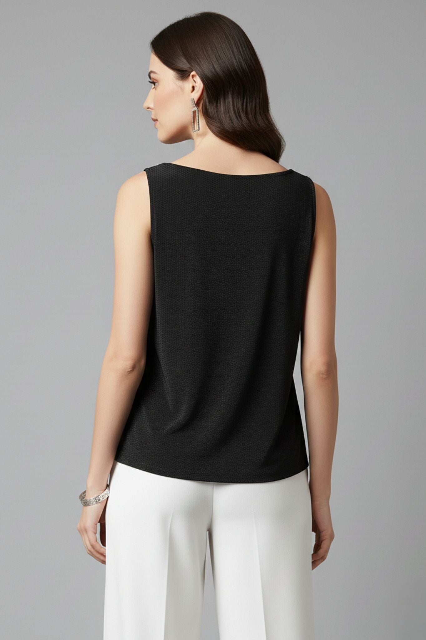 Classic Black Cowl Neck Lurex Top