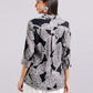 Black Leaf Print Shirt Top