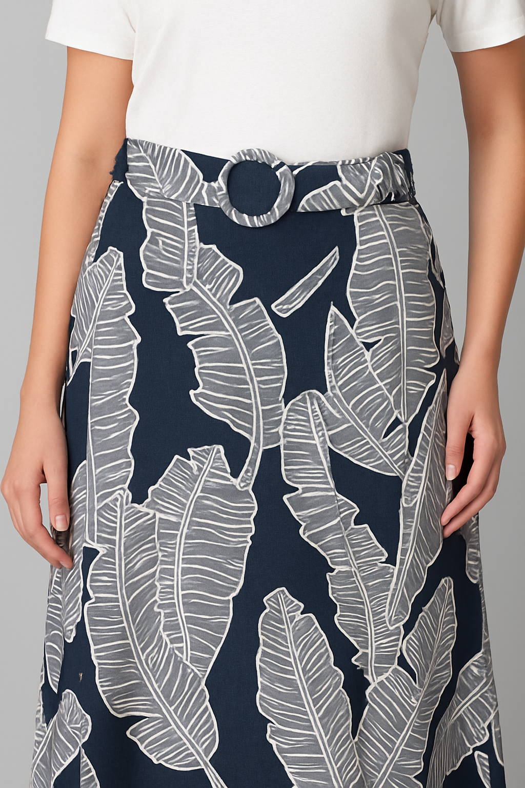 Tropical Leaf Maxi Skirt