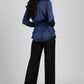 Front Tie-Up Shirt Top - Blue | Velvet