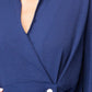 Blue Overlap Midi Dress
