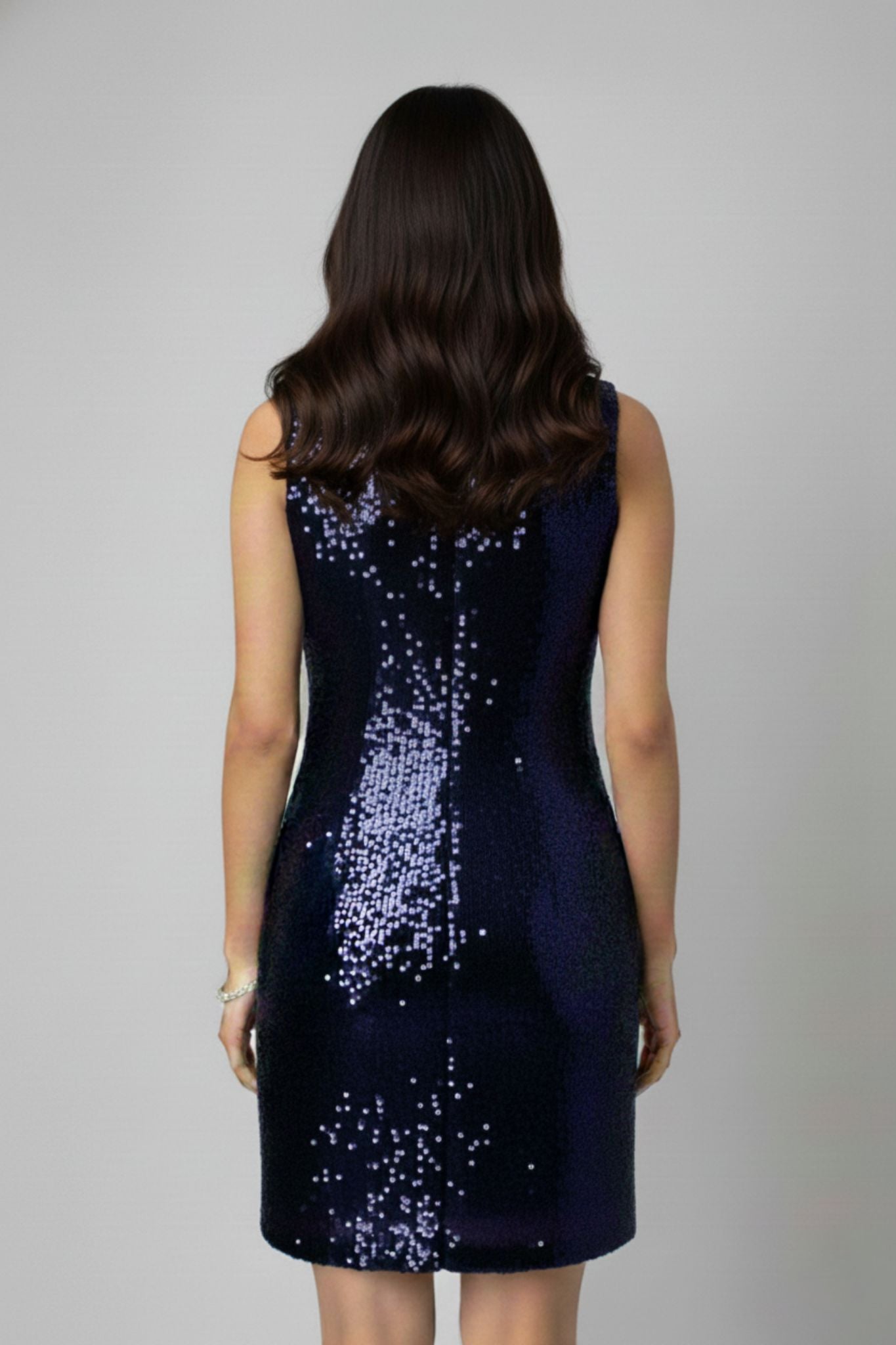Blue Sequin Bodycon Midi Dress