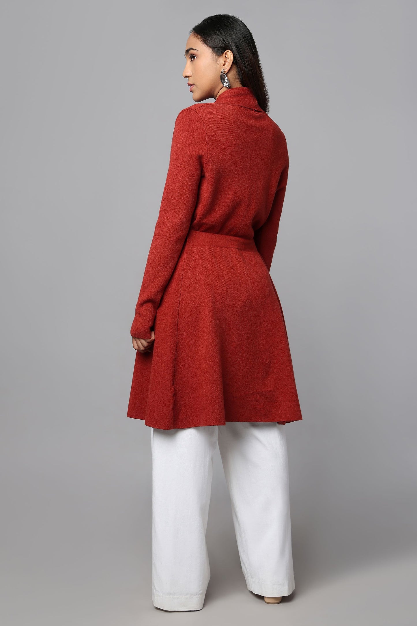 The Cinched Grace Sweater - Rust