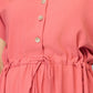 Casual Pink Drawstring Dress