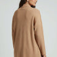 Dark Beige Ribbed Open Shrug