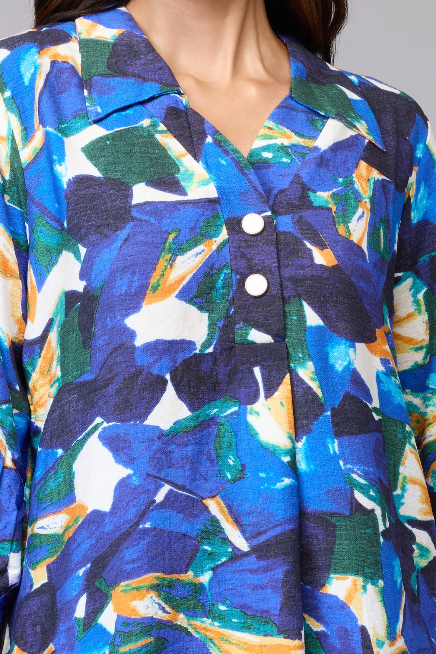 Blue Brushstroke Art Tunic