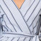 Striking Grey Stripe Wrap Top
