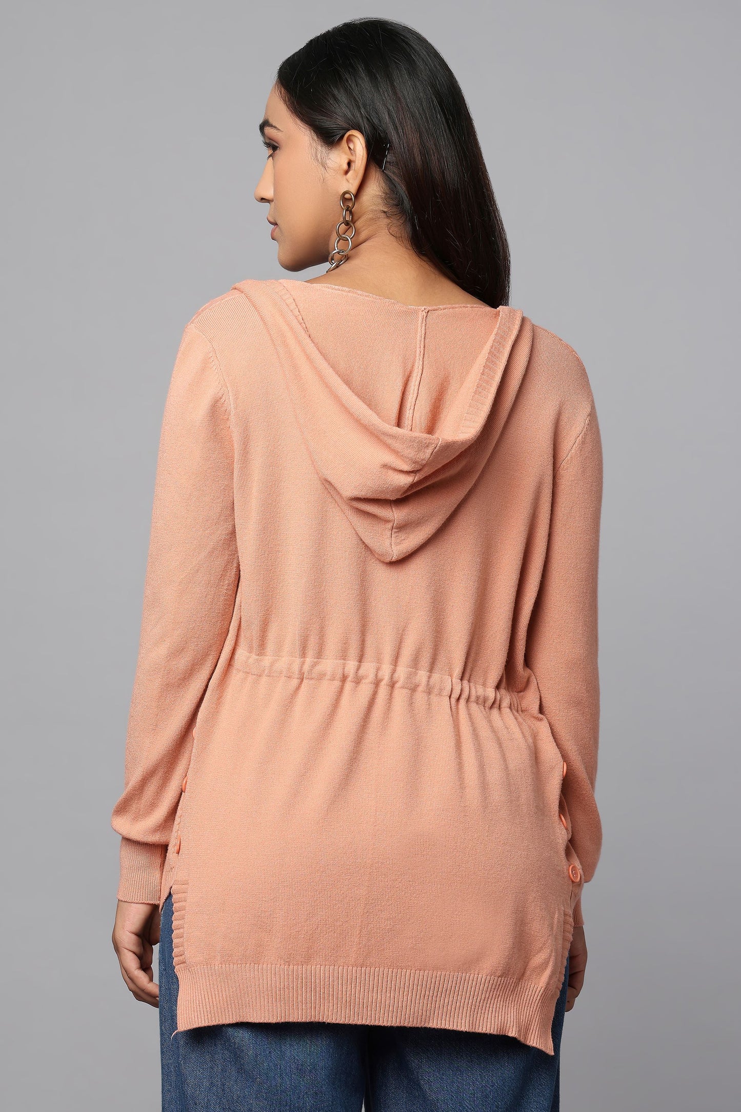 Everyday Knit Hoodie with Pockets - Pink