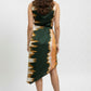 Asymmetric Cowl Neck Dress - Multi | Polyester