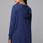 Hooded Embellished Longline Cardigan - Blue