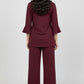 Maroon Button-Detail Co-Ord Set