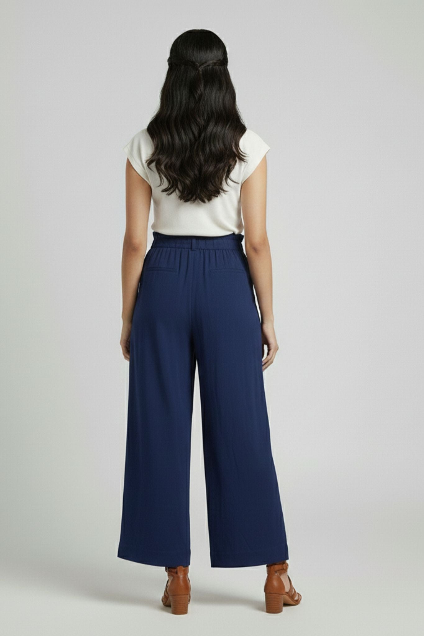 Smart Casual Trousers - Navy | Polyester
