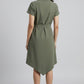 Cowl Neck Asymmetric Hem - Green | Polyester